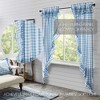 Annie Buffalo Blue Check Ruffled Prairie Long Panel Set of 2 84x36x18  VHC Brands - 2 of 4