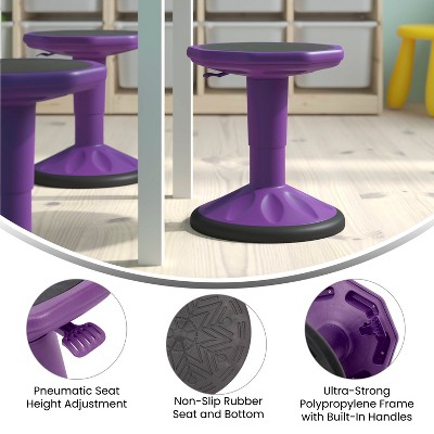 Purple Adjustable Height Kids Active Learning Stool
