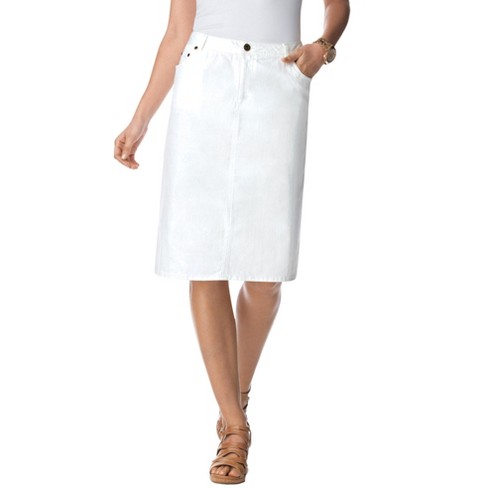 White denim skirt outlet size 14