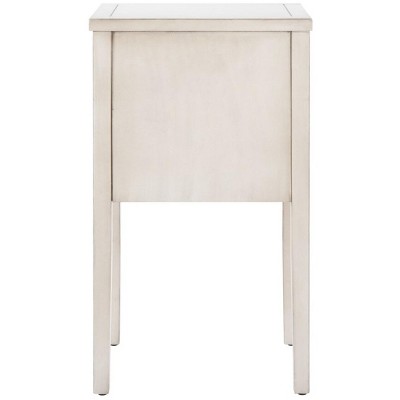 White Lacquered Ash and Elm 2-Drawer Accent Table