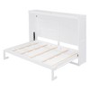 NicBex Full Size Murphy Bed 77.5" Wooden Bed Frame Morden Hideaway Wall Bed with Storage Shelf for Living Room - 4 of 4