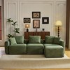 Karl Home |112 in. W Square Arm Corduroy L-shaped Modern Sofa in Green with Ottoman - 2 of 4