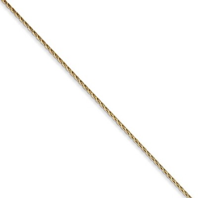 Black Bow Jewelry 0.7mm 14k Yellow Gold Solid Round Parisian Wheat Chain Necklace