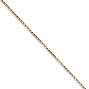 Black Bow Jewelry 0.7mm 14k Yellow Gold Solid Round Parisian Wheat Chain Necklace - 1 of 4
