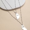 SOHI Women's Metallic Silver The Lovers Multi-Layer Necklace - 2 of 4