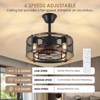 Kviflon 18 inch Industrial Black Caged Ceiling Fan with Light and Remote - 3 of 4