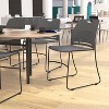 Emma and Oliver Set of 5 Heavy Duty 660 lb. Capacity Ergonomic Polypropylene Stack Chair with Perforated Back and Steel Sled Base - 2 of 4