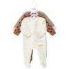 Hudson Baby Infant Girls Cotton Sleep and Play, Cinnamon Hearts - 2 of 4