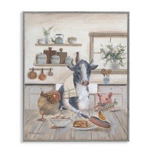 Stupell Industries Farm Animals in Kitchen Framed Giclee Art - 1 of 4