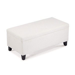 FONTOI Ottomans and Benches Foot Bench Storage Ottoman End of Bed Bench Living Room Large Ottoman with Flip-Top Lid, White, 39"*19.25"*16.5" - 1 of 4