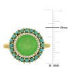 EVERLY JEWELRY | Yellow Plated Sterling Silver 3.76 CT TW dyed Green Jade and Created White Sapphire and compressed light blue Turquoise Fashion Ring - 4 of 4