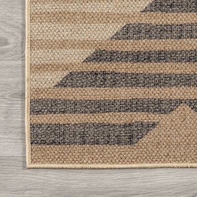 23"x17" Coastal Stripe Easy-Care Synthetic Area Rug