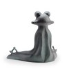 SPI Home Contented Yoga Frog Garden Sculpture – 12" Tall Cast Aluminum Statue with Verdigris Finish for Outdoor Zen Decor - 4 of 4