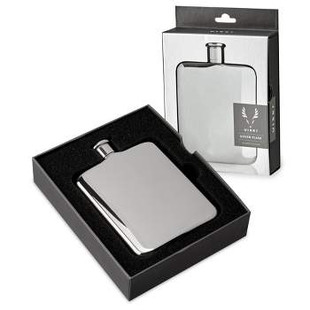 Viski Parker Leather-Wrapped Flask - Glass Flask Leather Pouch - Whiskey  Flask for Men with Stainless Steel Screw Top - 7oz Set of 1 