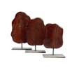 Moti Samarth Solid Wood Decor on Iron Stand in Sandblasted Brown (Set of 3) - 2 of 4