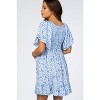 PinkBlush Blue Floral Smocked Ruffle Maternity Dress - 3 of 4