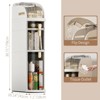 Modern Plastic Narrow Gap Storage Cabinet, Waterproof Skinny Bathroom Storage Organizer With Drawers, Cream White With Transparent Black Accents - 2 of 4