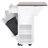 YOOCOZZ 47.2" Farmhouse Kitchen Island with Drop Leaf, Removable Side Racks, 2 Drawers, Rolling Cart+Towel Rack - 3 of 4