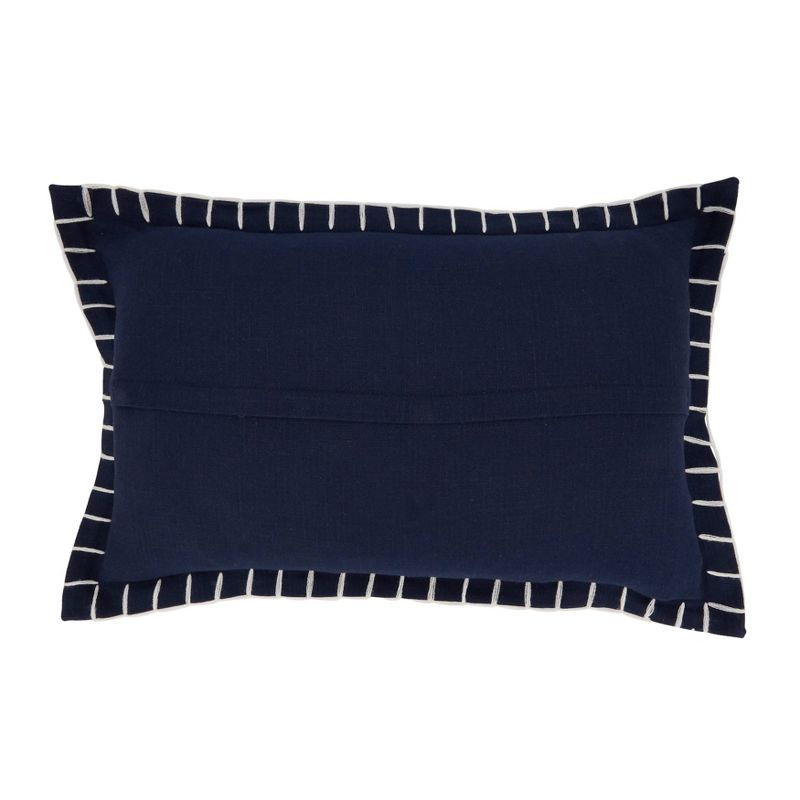 20&#34;x20&#34; Oversize Minimalist Chic Chunky Whip Stitch Poly Filled Square Throw Pillow Navy Blue - Saro Lifestyle, 3 of 5