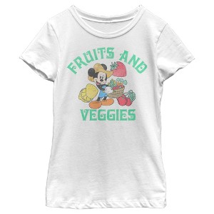 Girl's Disney Mickey Mouse Fruits and Veggies T-Shirt - 1 of 4