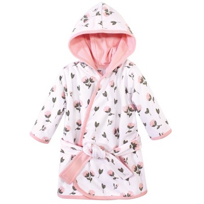 Hudson Baby Infant Girl Cotton Rich Bathrobe, Pink Peony, 0-9 Months ...