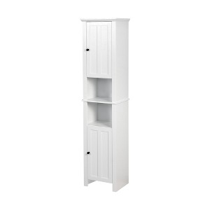 VANIRROR Bathroom Storage Cabinet, Floor Standing with 2 Doors, Wooden 6-Shelf Tall Cabinet for Bathroom, Living Room, or Office, 66.93" Tall - 1 of 3