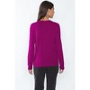 JENNIE LIU Women's 100% Cashmere Button Front Long Sleeve Crewneck Cardigan Sweater - 2 of 3