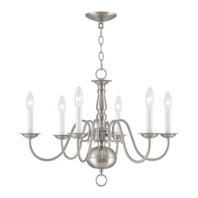 Livex Lighting Williamsburgh 6 - Light Chandelier in  Brushed Nickel