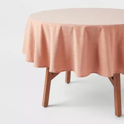 70" Cotton Chambray Round Tablecloth Pink - Threshold™