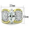 Slickblue Women's Ring, Two-Tone IP Gold Stainless Steel, Clear Marquise CZ, Polished Look, Sizes 5-11 - 2 of 4