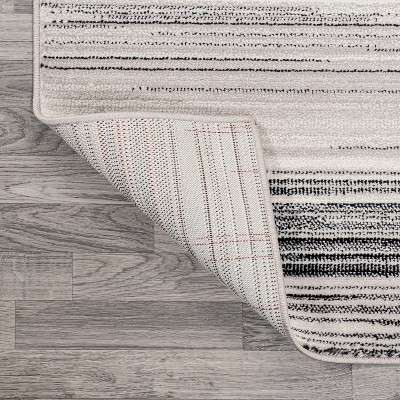 Austin Gradient Striped Gray and Black 5 x 8 Area Rug