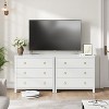 29 inch Tall Modern Tall Drawer Dresser with Storage, Wooden Chest of Drawers Freestanding for Bedroom, Living Room, White - 4 of 4