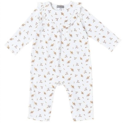 Girls' Floral Bib Jersey Romper - Petit Confection