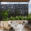 Lirago Black 72 in. Galvanized Metal Outdoor Privacy Screens Garden Outdoor Fence - 3 of 4
