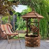 Tangkula Rustic Wishing Well Fountain Outdoor Patio Wooden Water Fountain w/ Electric Pump - 3 of 4