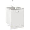 vidaXL Kitchen Sink with Drainer Set Silver 23.6"x23.6"x6.1" Stainless Steel - 4 of 4
