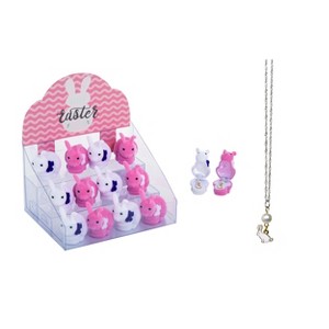 Transpac Artificial 7.47 in. Multicolor Easter Bunny Necklace with Counter Display Set of 12 - 1 of 2