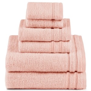 Bath Towel Set of 12 pc, 4 Hand Towel for Bathroom, 4 Wash Towel, 4 Bath Towel Set Large, Cotton Towel Set, Quick Dry Towel Set, Dual Layers, Zero-Twist & 2-Ply Twist Backing - 1 of 4