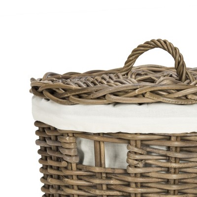 Natural Brown Rattan Laundry Baskets with Removable Lids