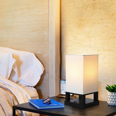 Classic Black Modern USB Charging Table Lamp