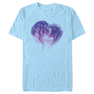 Men's Avatar: The Way of Water Neytiri and Jake Sully Watercolor Heart T-Shirt - 1 of 4