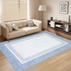 Modern Machine WashableArea Rug with Non Slip Backing Low Pile Accent Rug Foldable Contemporary Indoor Carpet - 2 of 4
