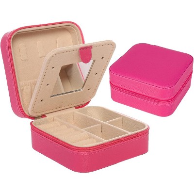Travel jewelry box Travel Jewelry Organizer Small box Gift for Girls Women with Mirror