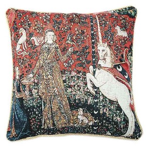 Signare USA Lady and Unicorn Sense of Taste Pillowcase/ Cushion cover 18 x 18 inch - 1 of 2