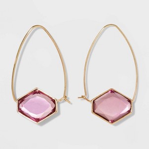 Wire Frame Hexagon Hoop Earrings - A New Day Purple, Women