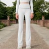 Anna-Kaci Active Women's High-Waisted Flare Pants with Ruffle Waistband - 2 of 4