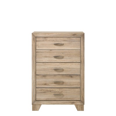 32" Miquell Decorative Storage Drawer Natural - Acme Furniture: Wood Composite, 5 Drawers, 44" Height