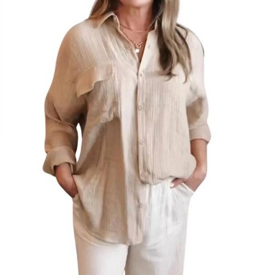 Women's Breezy Oversized Button Down - Blu Pepper