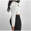 Women's V Front Silver Button Cardigan - beige botany - 2 of 4