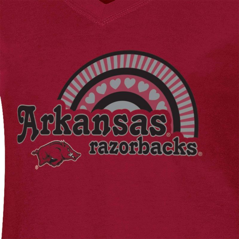 NCAA Arkansas Razorbacks Girls&#39; V-Neck T-Shirt, 3 of 4
